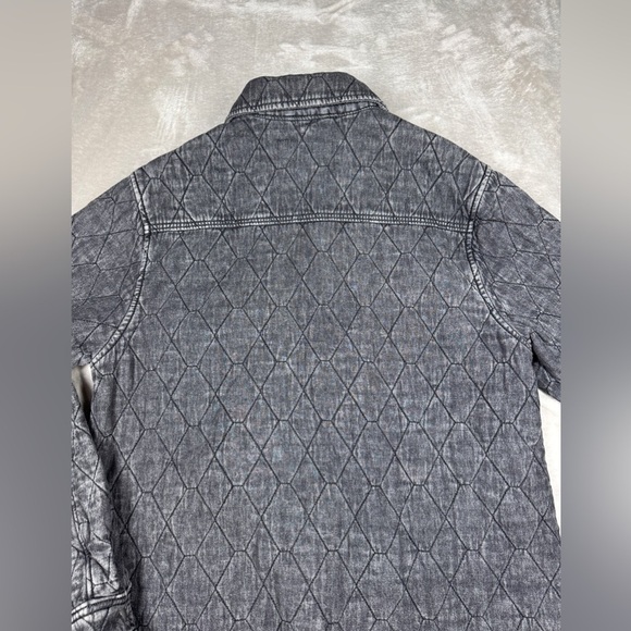 NWOT Blank NYC Quilted Acid Wash Faded Black Button Front Chore Coat Jacket M - Picture 11 of 14